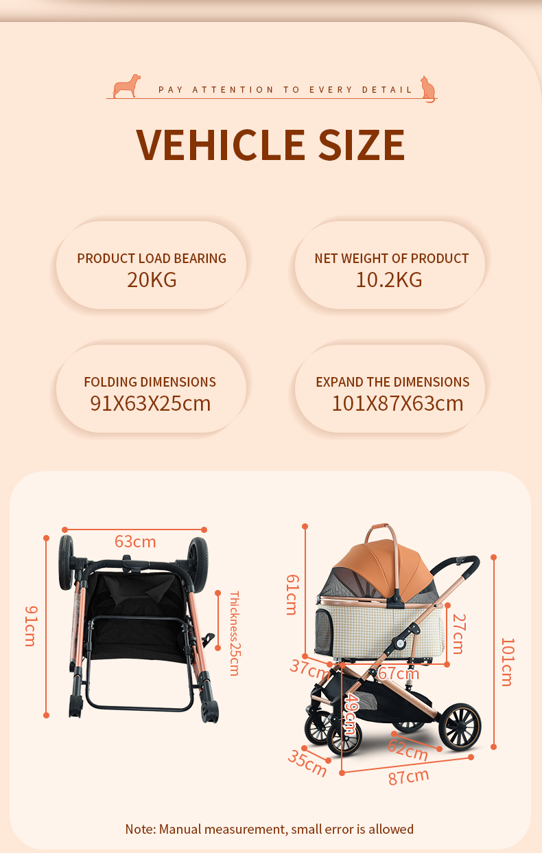 Luxury Heavy Duty Pet Stroller