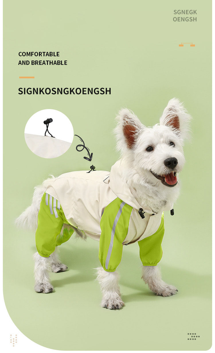 All-Weather Reflective Hooded Pet Raincoat