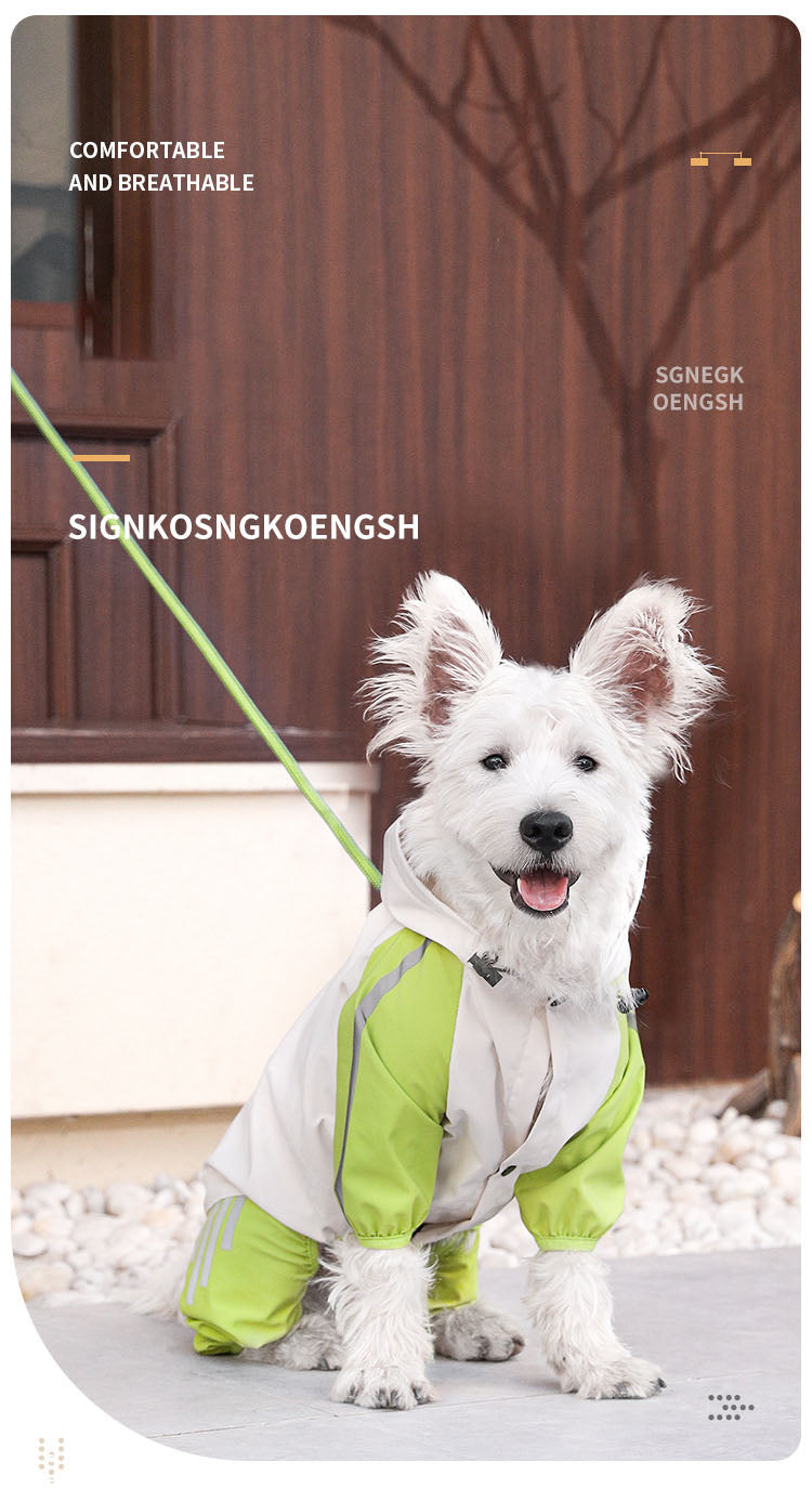 All-Weather Reflective Hooded Pet Raincoat