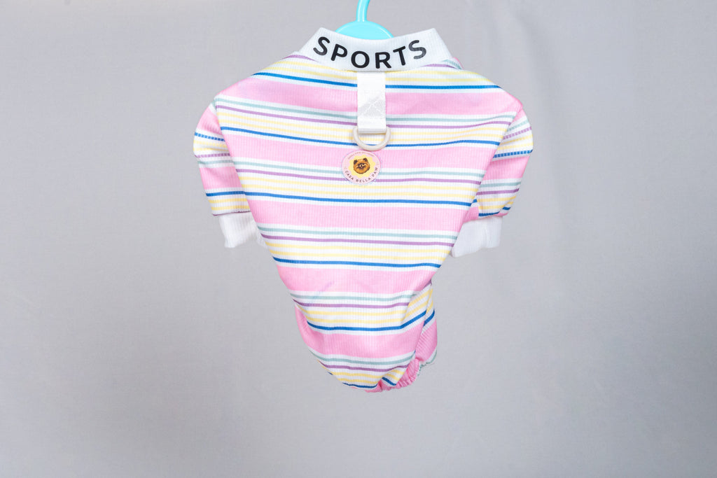 Rainbow Stripe Cozy Pet Jumpsuit