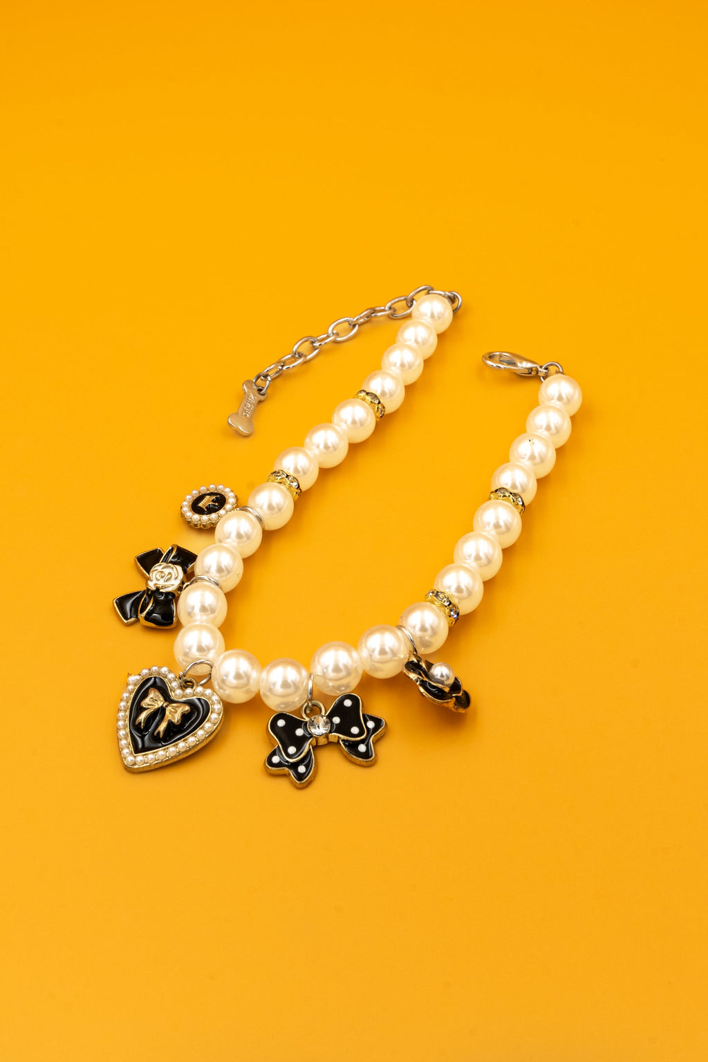 Dior-Inspired Pearl Charm Necklace for Pets