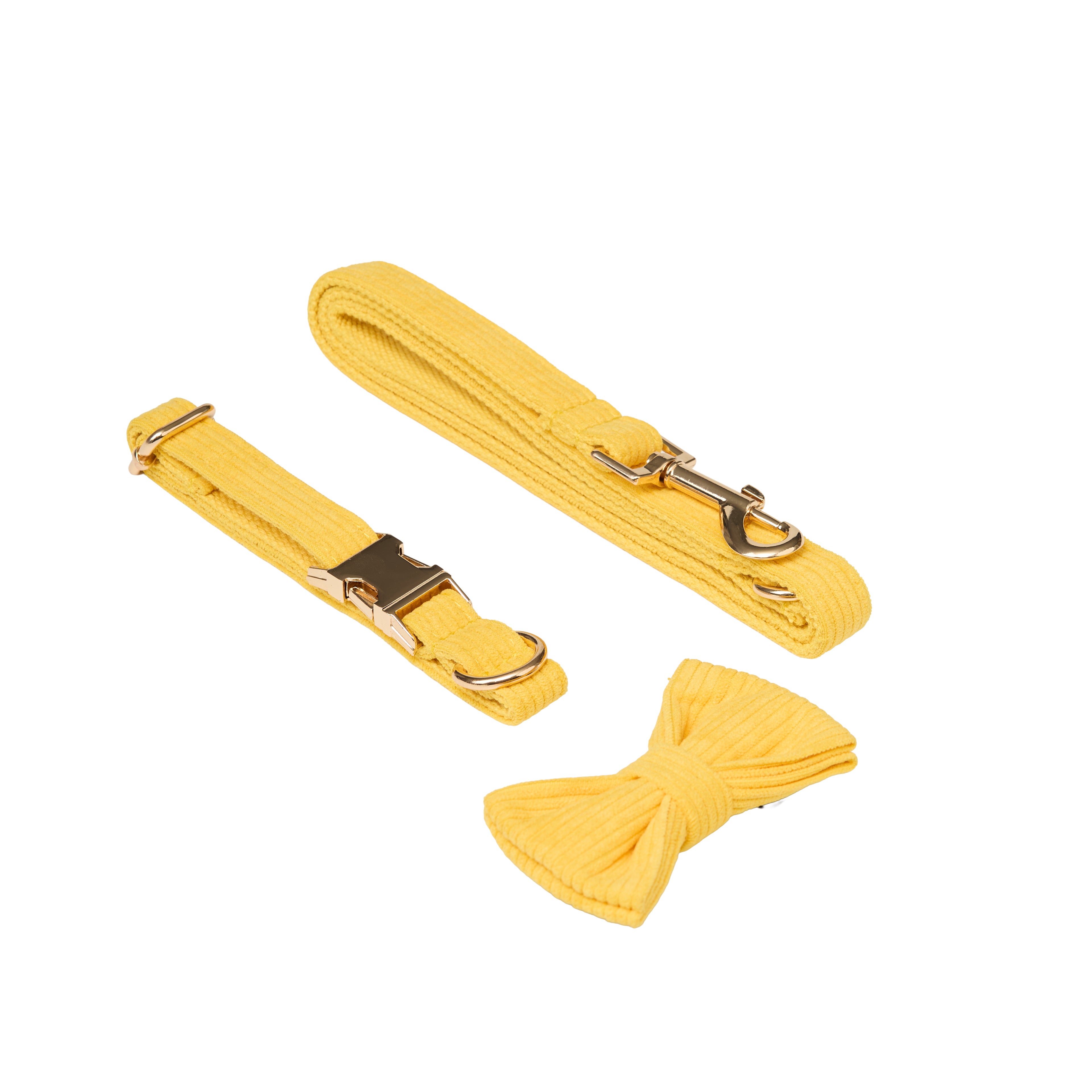 Luxury Corduroy Leash, Collar & Bow Set
