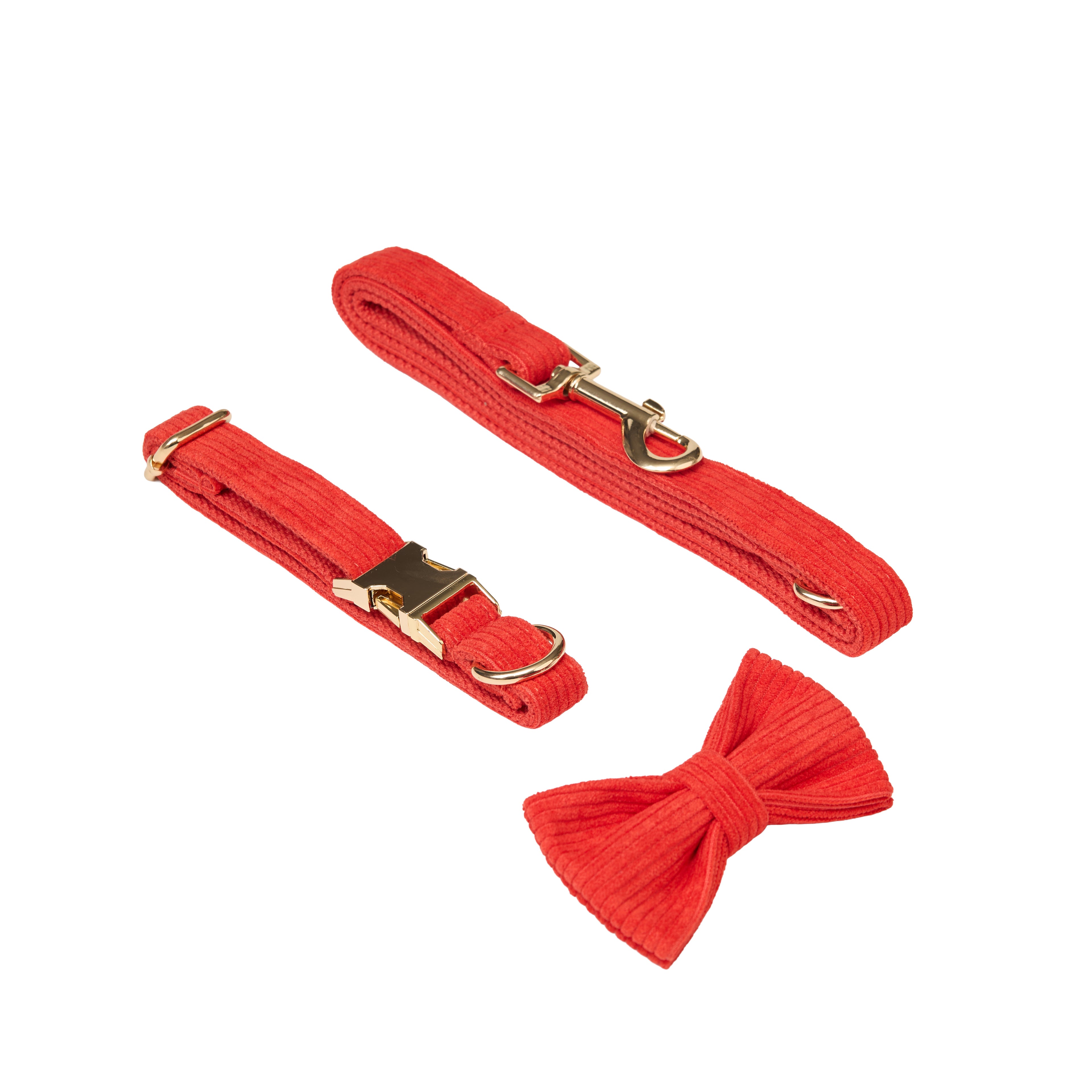 Luxury Corduroy Leash, Collar & Bow Set