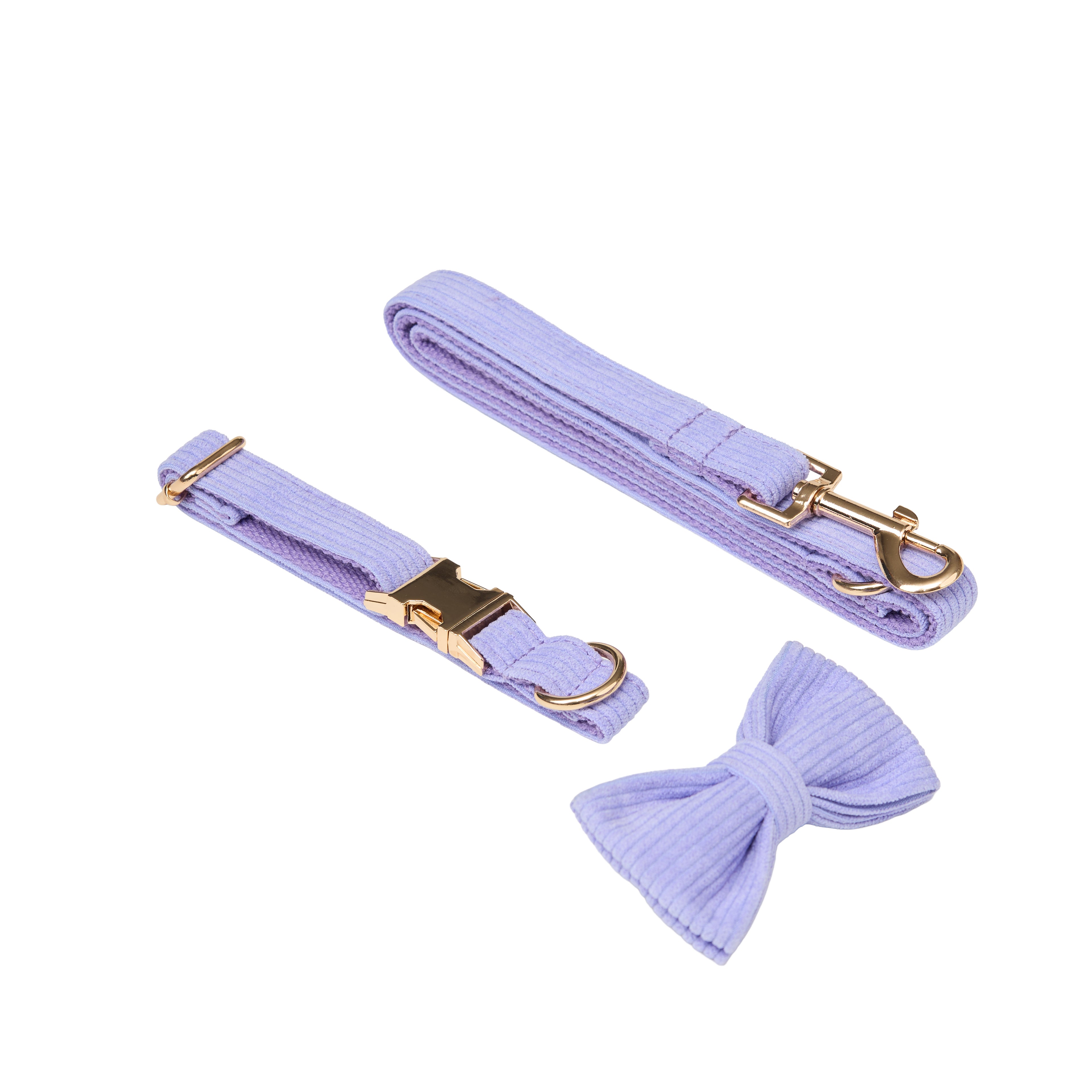 Luxury Corduroy Leash, Collar & Bow Set