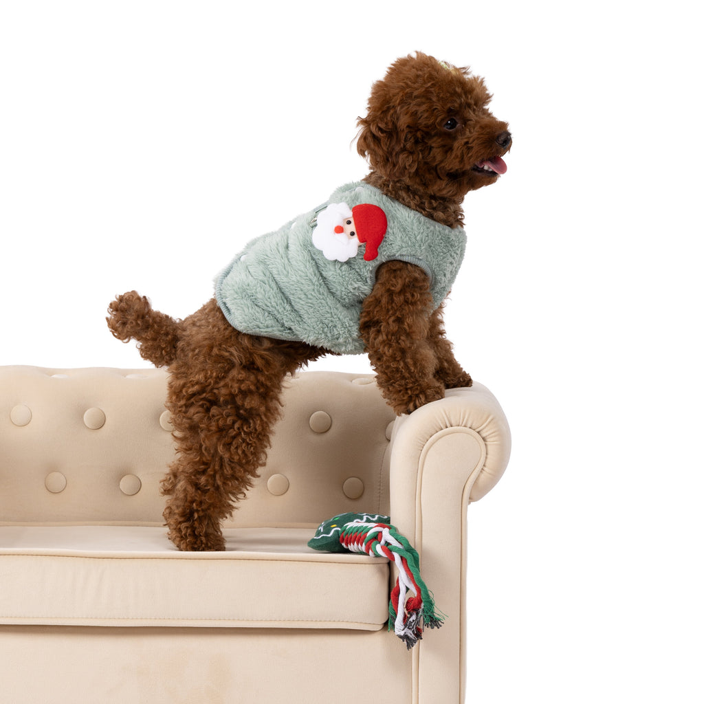 Santa Patch Plush Pet Sweater