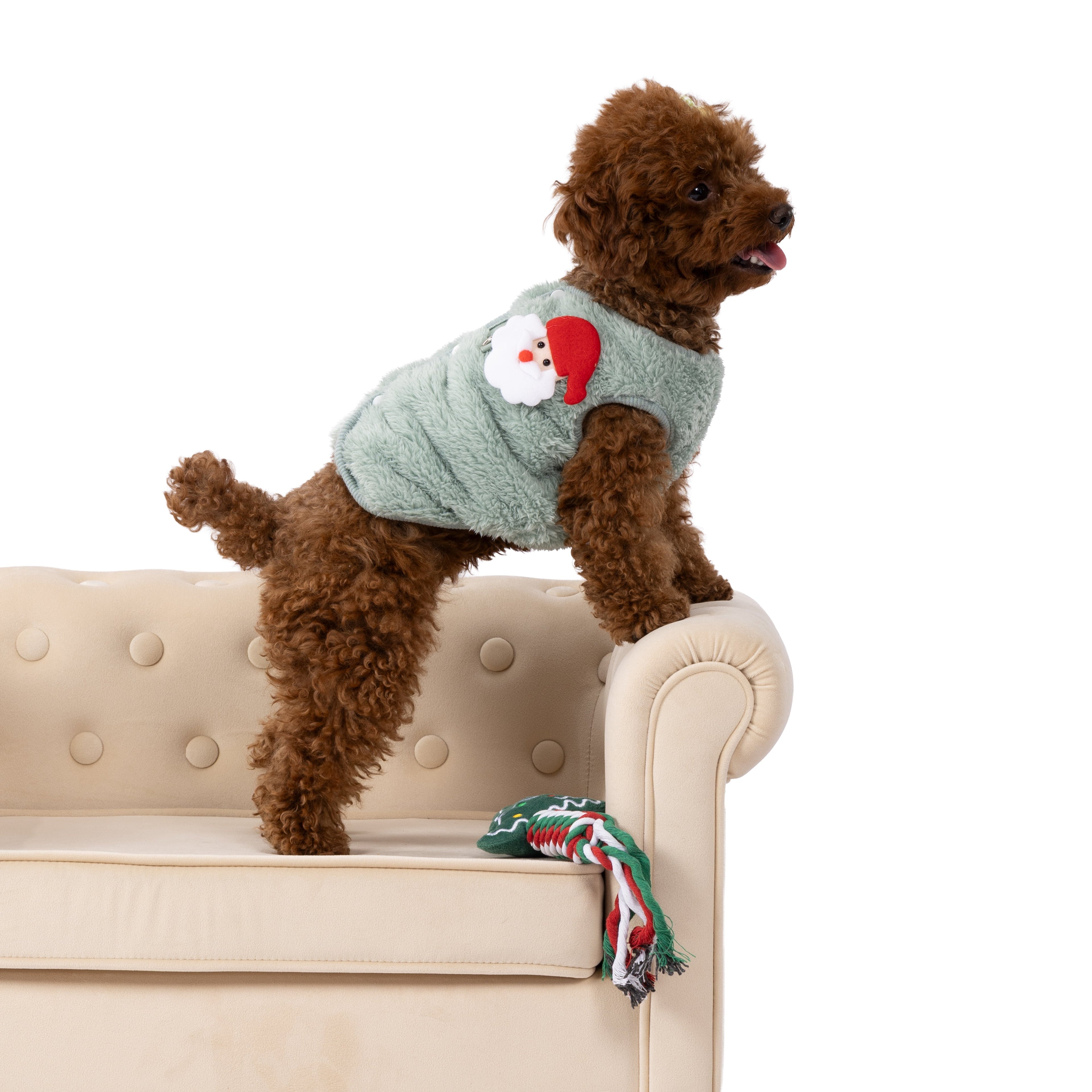 Santa Patch Plush Pet Sweater