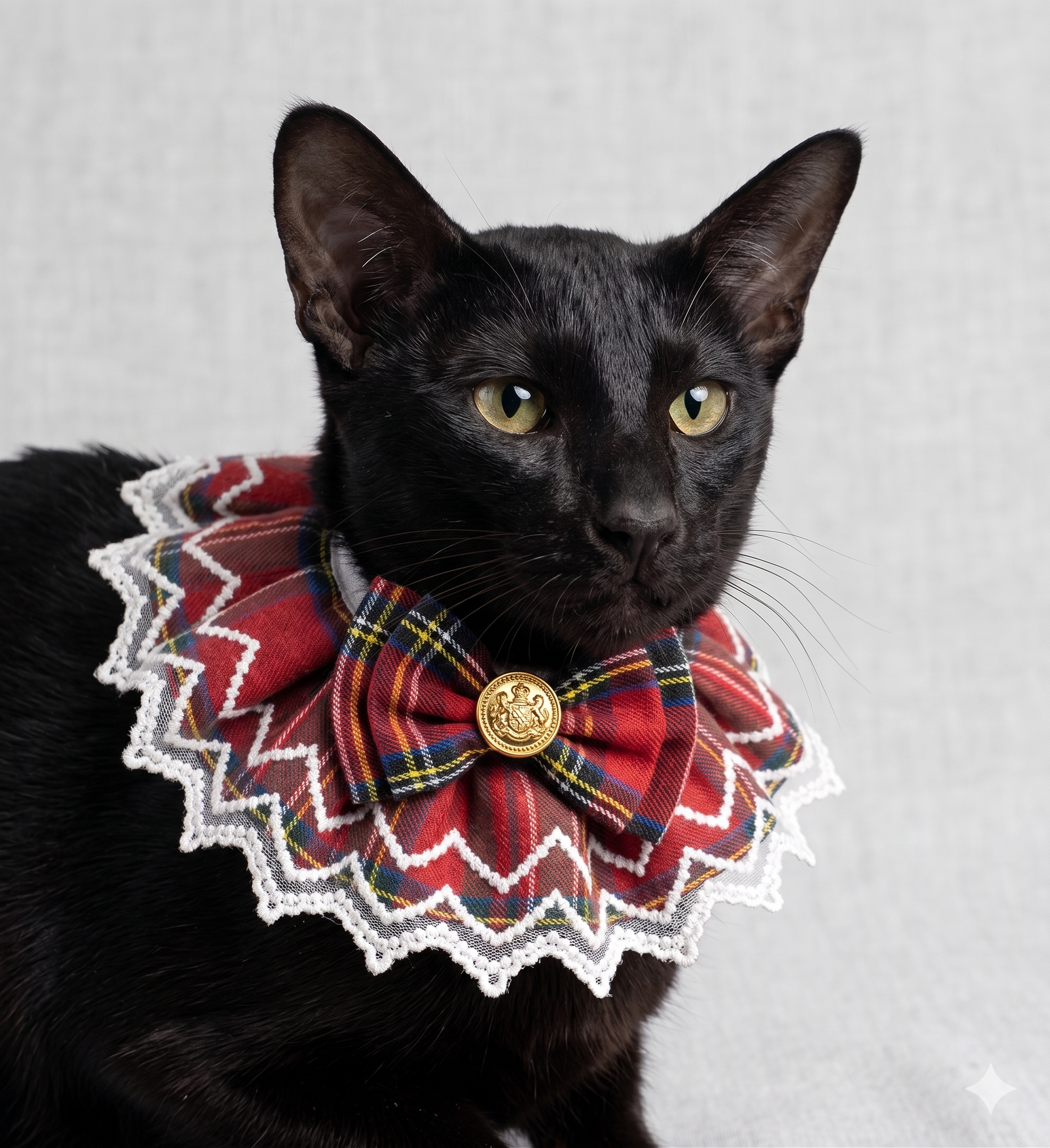 Plad With Lacy Collar Bandana And Bow