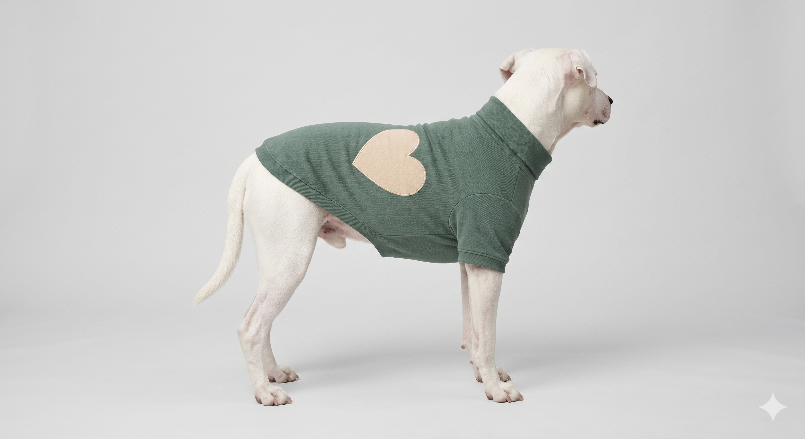 Heart Appliqué Ultra-Soft Polo Neck T-Shirt