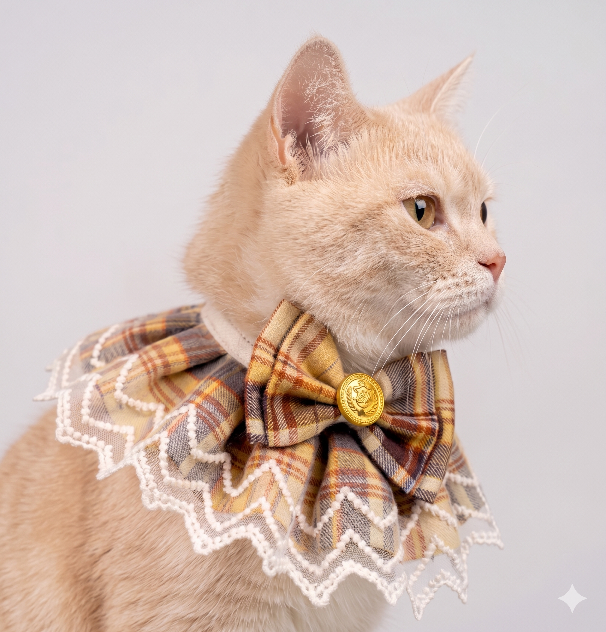 Plad With Lacy Collar Bandana And Bow