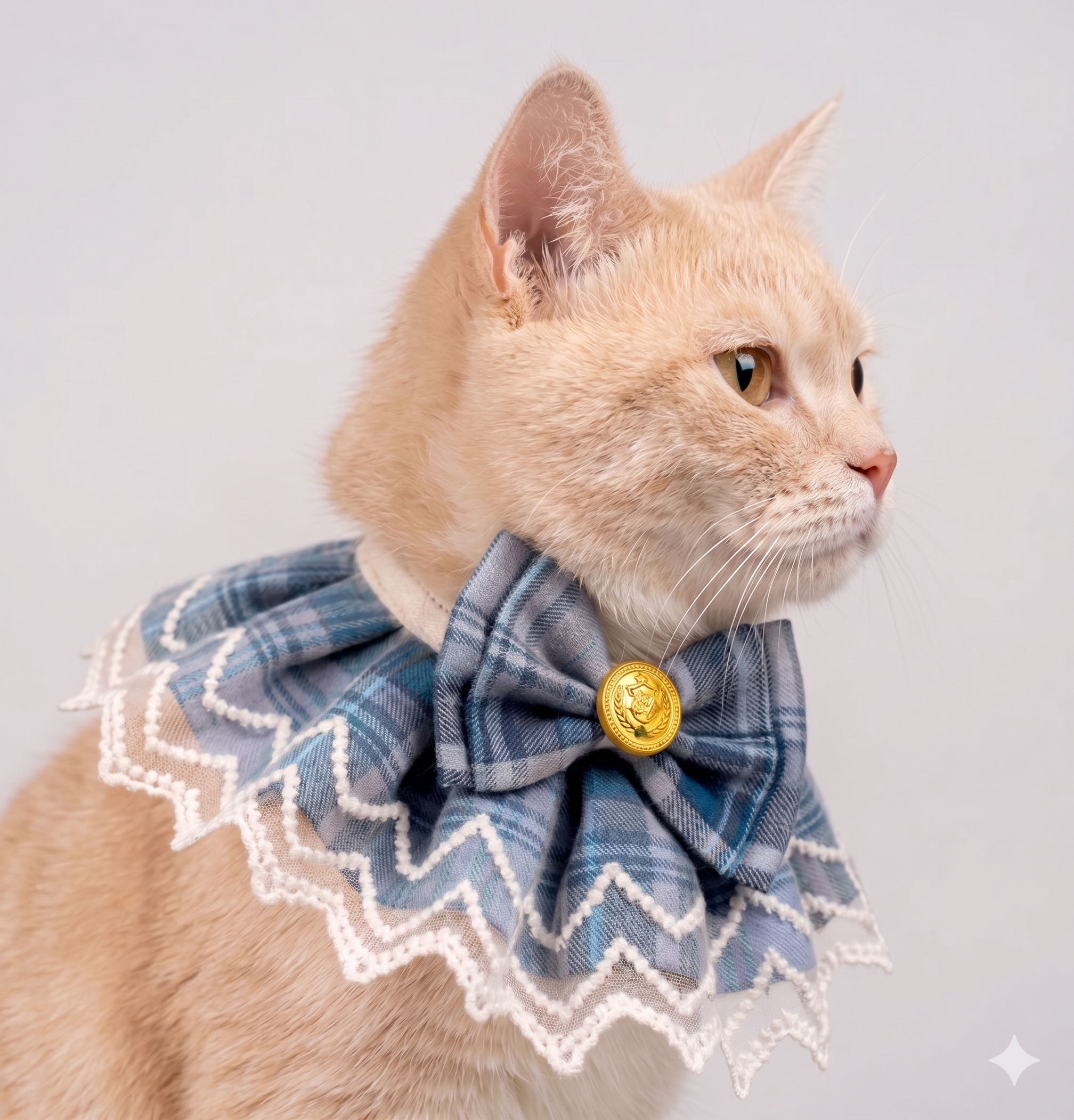 Plad With Lacy Collar Bandana And Bow