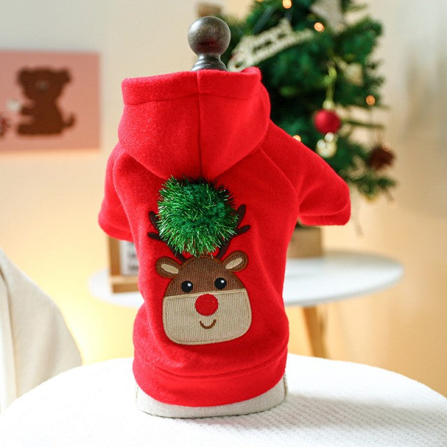 Festive Reindeer Hoodie for Dogs